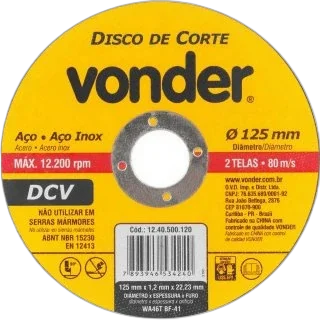Disco corte 12'X3,2X19,05 DCV Vonder