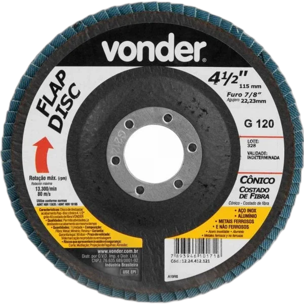 Disco flap conico 4.1/2" G 120 Vonder