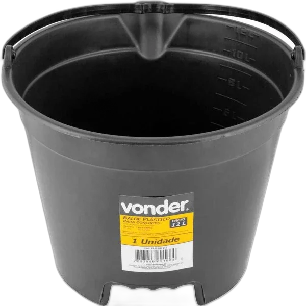 Balde plast. 12L p concreto c bico Vonder
