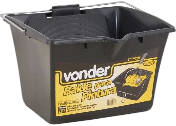 Balde p/pintura 15L preto Vonder