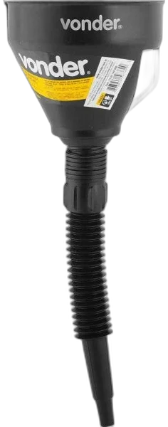Funil plástico bico flexível preto 160mm Vonder