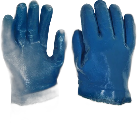 Luva malha banh. punho lona NTX azul Tam. 9 CA 36417 Plastcor