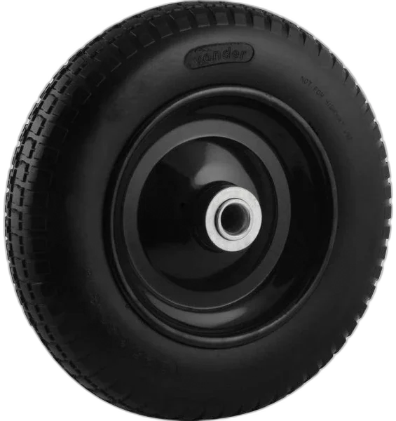 Roda completa com pneu macico furo de 1" Vonder