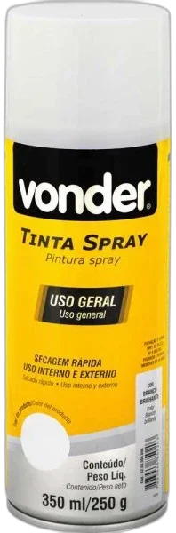 Tinta spray branco brilhante 350ML Vonder