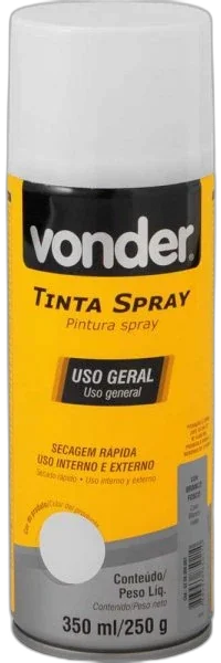 Tinta spray branco fosco 350ML Vonder