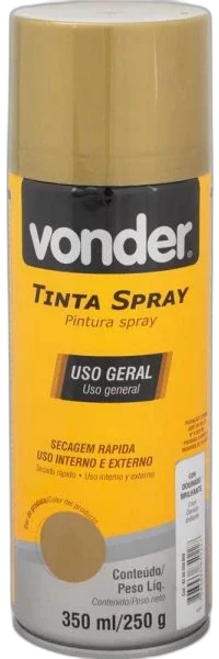 Tinta spray dourado 350ML Vonder
