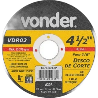 Disco de corte VDR 02 12" x 1/8 x 1 Vonder