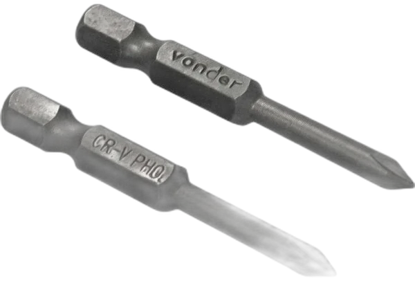 Jogo de bits phillips S2 1/4 n.2 75mm c/2 Vonder