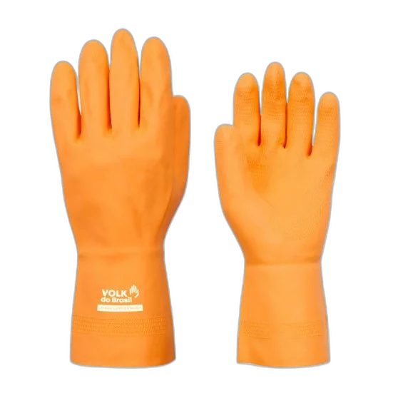 Luva latex refor. laranja c forro tam M CA 37815 Volk
