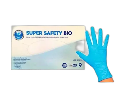 Luva nitrilica desc. azul safety bio Tam. 8 c 100un CA 41296 Super Safety