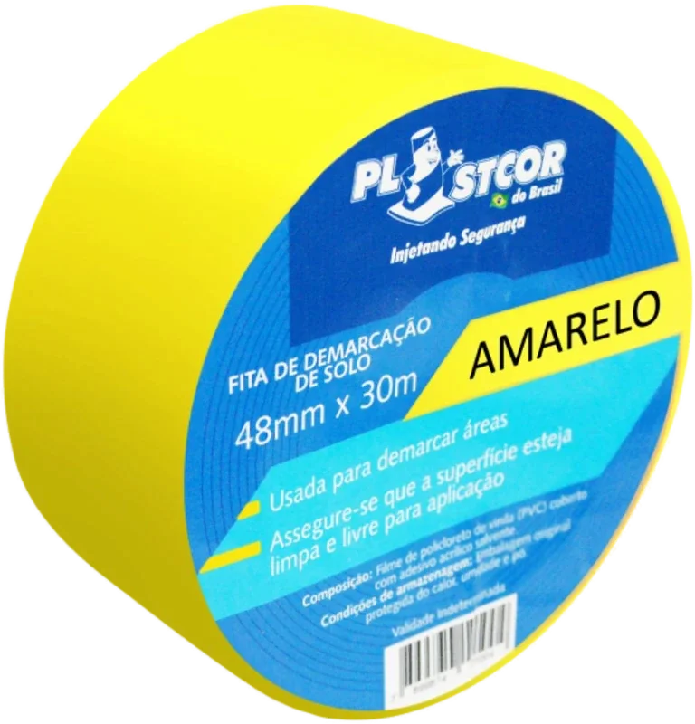 Fita demarcacao amarela 48MM X 30MTS  Plastcor
