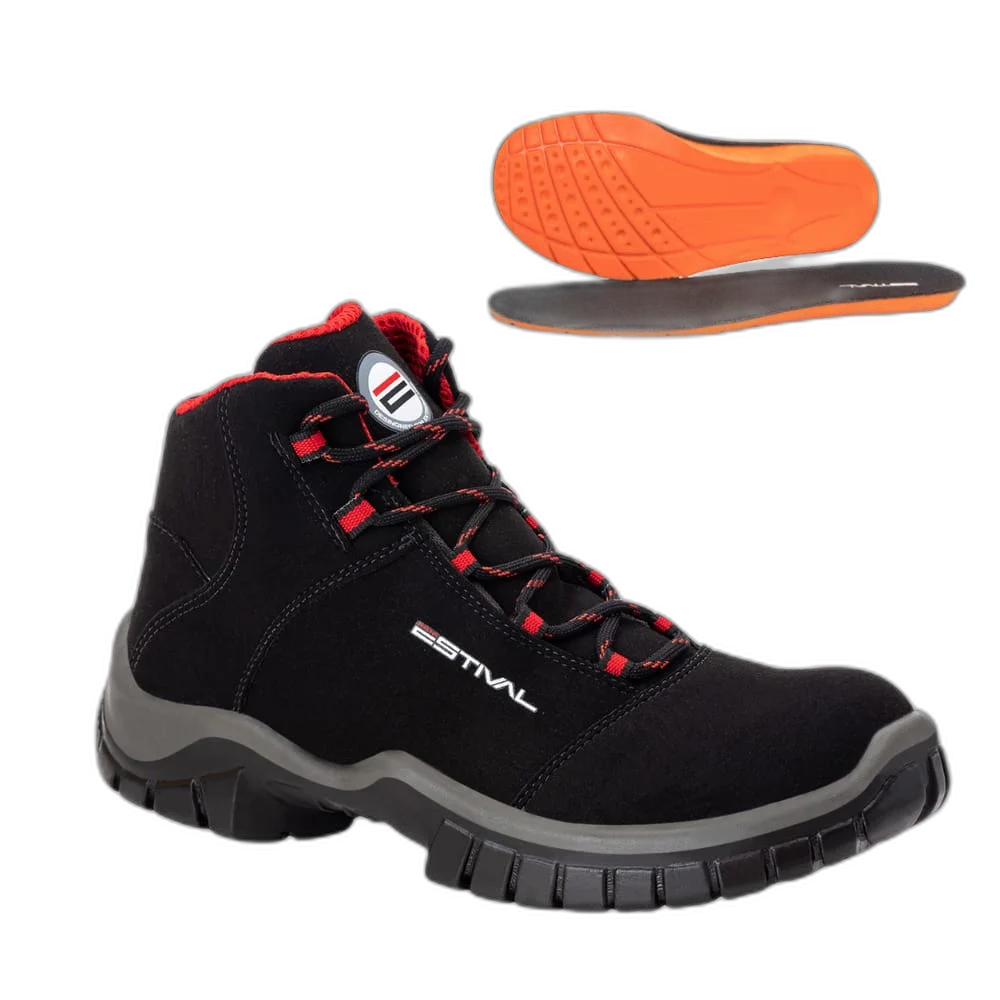 Bota energy microf. reno preto/vermelho EN10071S2-023 n.38 CA 44558 Estival