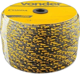 Corda multifil. tranc. 12mm preta e amarela Vonder