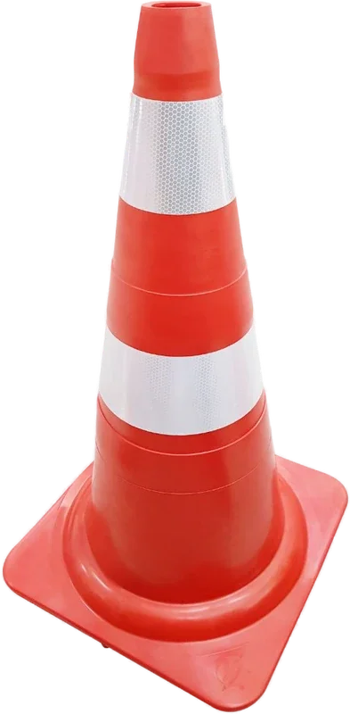 Cone Refle. flex. sinalização NBR 15.071 75cm lr br Plastcor